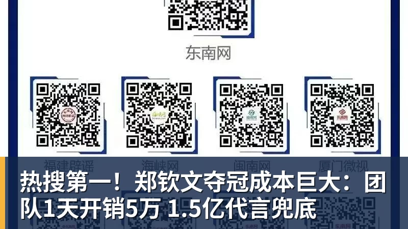 热搜第一!郑钦文夺冠成本巨大:团队1天开销5万 1.5亿代言兜底